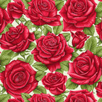 Large scale packed red roses cream quilting cotton fabric for feature quilts borders and cushions