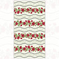 Festival of Roses wavy stripe red rose garland vines sage green lace cream quilting fabric for borders table runners and quilts