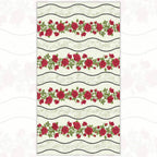 Festival of Roses wavy stripe red rose garland vines sage green lace cream quilting fabric for borders table runners and quilts
