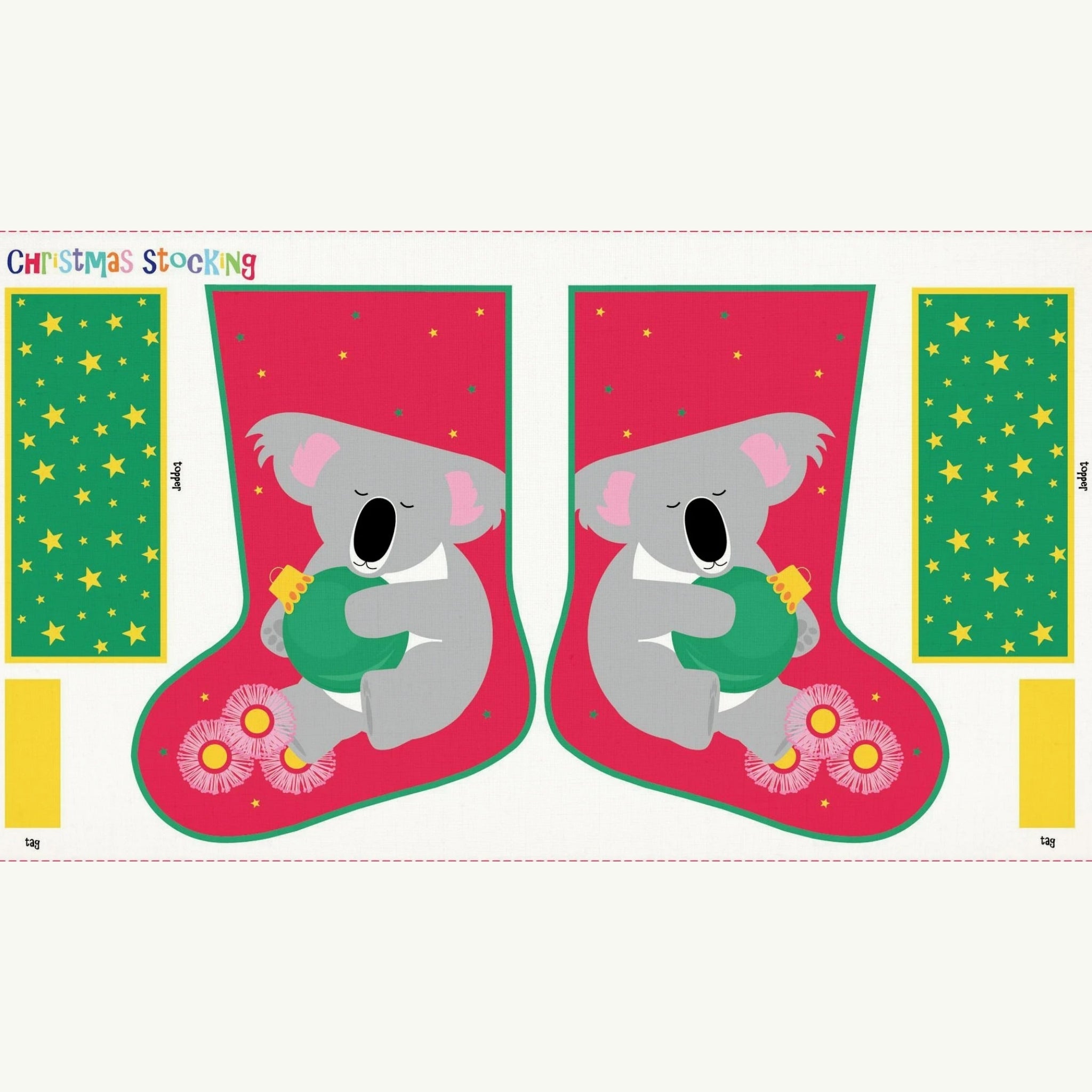Koala Christmas stocking panel quick and easy festive project