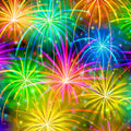 Rainbow fireworks digital print in vibrant multi colours for party quilts and patchwork sewing projects