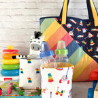 Fisher Price fabric baby bag tote pouch Rock-a-Stack toys Riley Blake novelty kids quilting cotton sewing project ideas