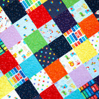 Fisher Price fabric patchwork quilt Riley Blake novelty retro kids toys baby quilt sewing project