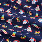 Fisher Price retro classic toys Chatter Telephone xylophone pull-along dog deep navy novelty fabric for children's quilts and nursery décor