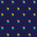 Fisher Price Rock a Stack rainbow stacking rings toy deep navy novelty fabric for children's quilts play mats and nursery décor