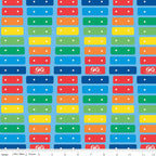 Fisher Price xylophone rainbow keys red orange yellow green blue sky blue novelty fabric for children's quilts and nursery décor