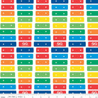 Fisher Price xylophone rainbow keys red orange yellow green blue white novelty fabric for children's quilts and nursery décor