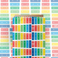 White fabric with a stripe pattern of the Fisher-Price Xylophone rainbow keys