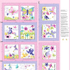 Flutter the Butterfly fabric book panel pink purple butterflies birds flowers novelty girls quilting fabric baby quilts soft book nursery gifts