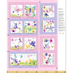 Flutter the Butterfly fabric book panel pink purple butterflies birds flowers novelty girls quilting fabric baby quilts soft book nursery gifts