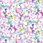 Flutter the Butterfly butterflies dragonflies bees white multi pink purple teal green novelty girls quilting fabric baby quilts nursery projects