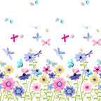 Flutter the Butterfly double border white multi flowers butterflies dragonflies bees novelty girls quilting fabric baby quilts nursery borders