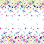 Flutter the Butterfly double border white multi flowers butterflies dragonflies bees novelty girls quilting fabric baby quilts nursery borders