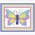 Flutter the Butterfly playmat panel purple pink teal green gingham borders butterfly centrepiece novelty girls quilting fabric baby quilts nursery wall hangings