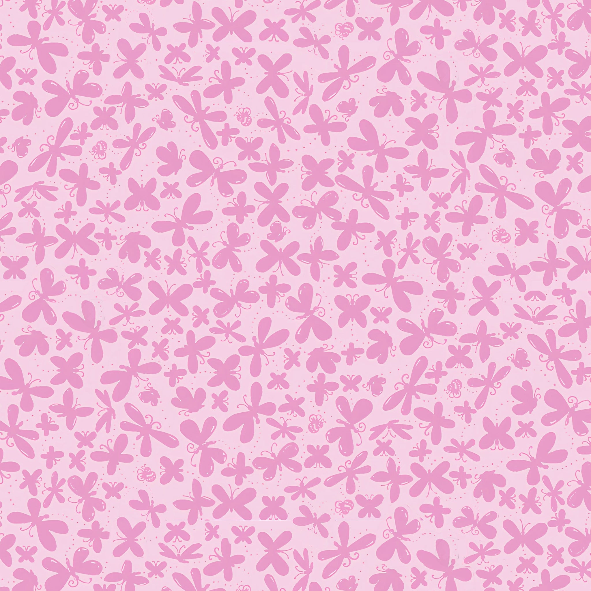 Tonal butterfly dragonfly silhouettes pink blender fabric for girls' quilts baby nursery novelty kids patchwork projects Susybee
