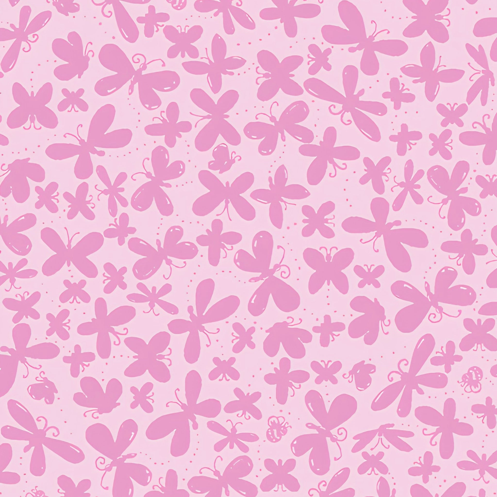 Tonal butterfly dragonfly silhouettes pink blender fabric for girls' quilts baby nursery novelty kids patchwork projects Susybee