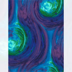 Painted swirl blender turquoise lime green purple blue abstract fabric for feature quilts backgrounds sashing and bold patchwork sewing projects