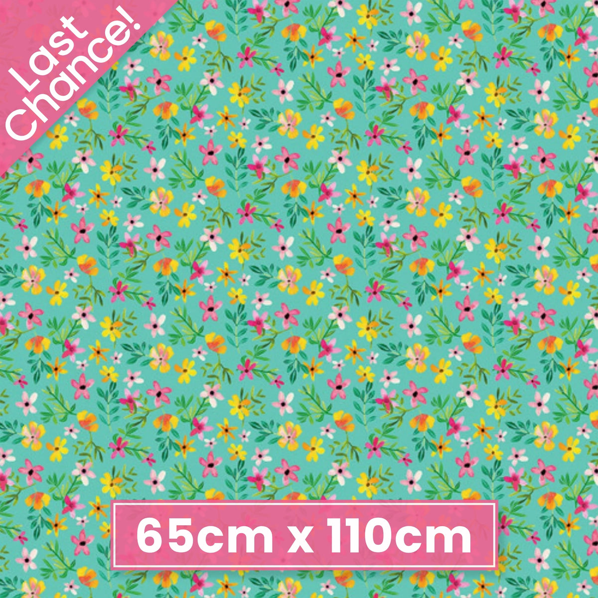 Watercolour flowers soft seafoam fabric for children's quilts and nursery décor