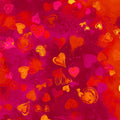 Tossed hearts solid outlined sketched swirled red fuchsia orange gold deep magenta crimson painted background digital print fabric for heart quilts Valentine's Day projects bags and cushions
