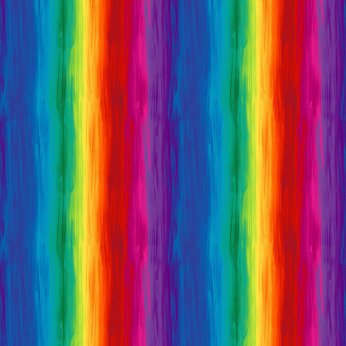 Painted rainbow ombré stripe blue turquoise green yellow orange red pink purple digital print fabric for feature quilts vibrant backgrounds and bold patchwork sewing projects
