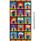 Colourful beach hut cabana tile panel multi size reference 24 x 44 inches novelty kids beach quilts wall hangings