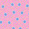 Tossed daisy flowers aqua pink novelty fabric for children's quilts girls' quilts and patchwork sewing projects