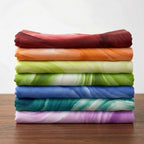 Glacier Waves half metre bundle seven folded watercolour ombre blender quilting cotton pieces red orange green blue teal lavender scrappy quilts rainbow patchwork sewing projects