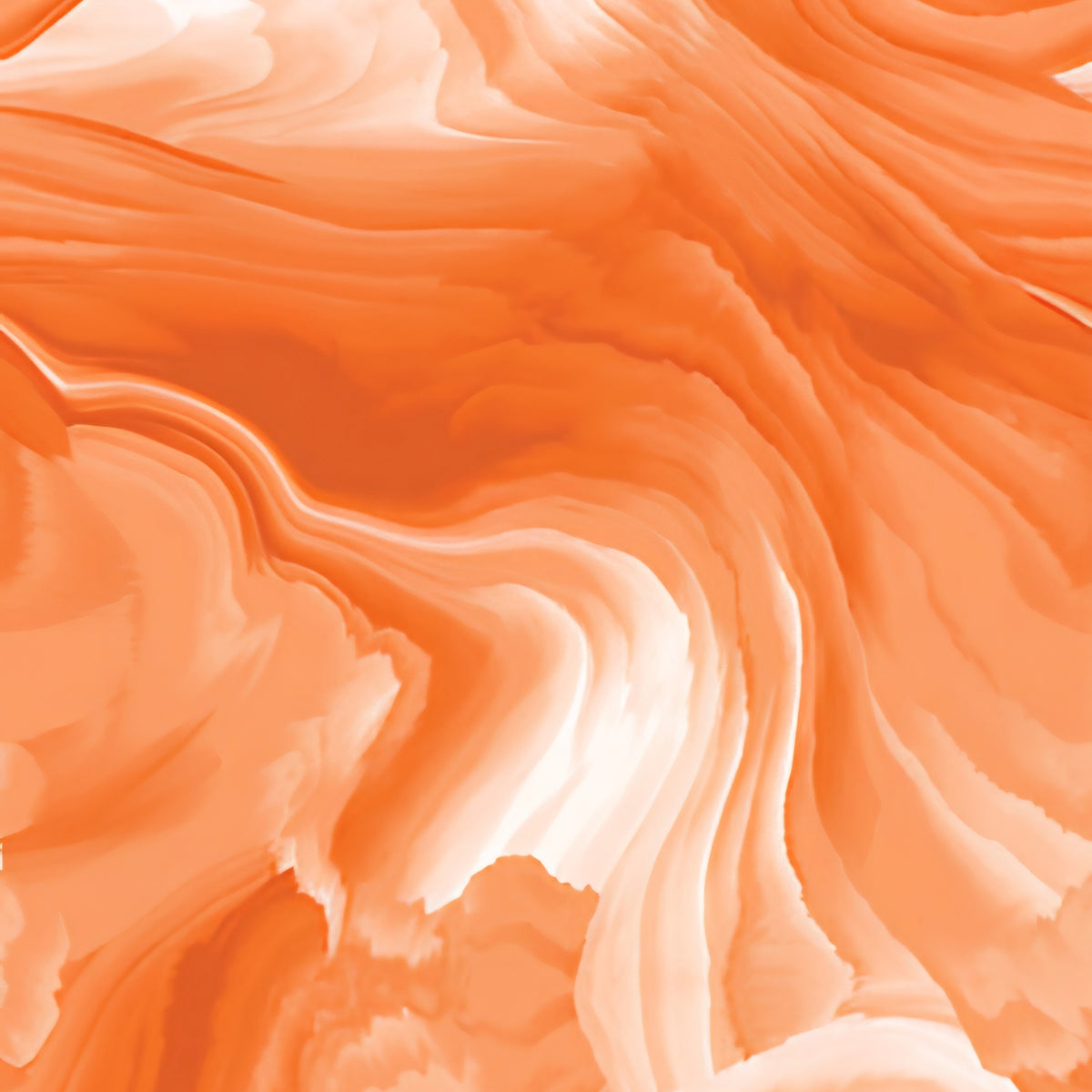 Glacier Waves Sunset tangerine orange peach white swirling watercolour ombre tonal blender quilting cotton for autumn quilts warm-toned patchwork sewing projects