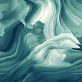 Glacier Waves Teal deep teal aqua white swirling watercolour ombre tonal blender quilting cotton for ocean coastal quilts cool-toned patchwork sewing projects