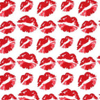 Red lipstick kisses lip prints white Y2K fabric for girls quilts cosmetic bags novelty patchwork sewing projects
