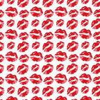 Red lipstick kiss marks lip prints white Y2K fabric for girls quilts cosmetic bags novelty patchwork sewing projects