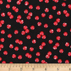 Red sequin sparkle stars black Y2K fabric for girls quilts glamorous pouches novelty patchwork sewing projects