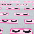 False lashes pink black gray Y2K novelty fabric for girls quilts cosmetic bags patchwork sewing projects
