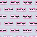 False lashes pink black grey Y2K novelty fabric for girls quilts cosmetic bags patchwork sewing projects