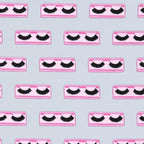 False lashes pink black grey Y2K novelty fabric for girls quilts cosmetic bags patchwork sewing projects