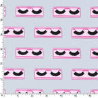 False eyelashes pink black gray Y2K novelty fabric for girls quilts cosmetic bags patchwork sewing projects