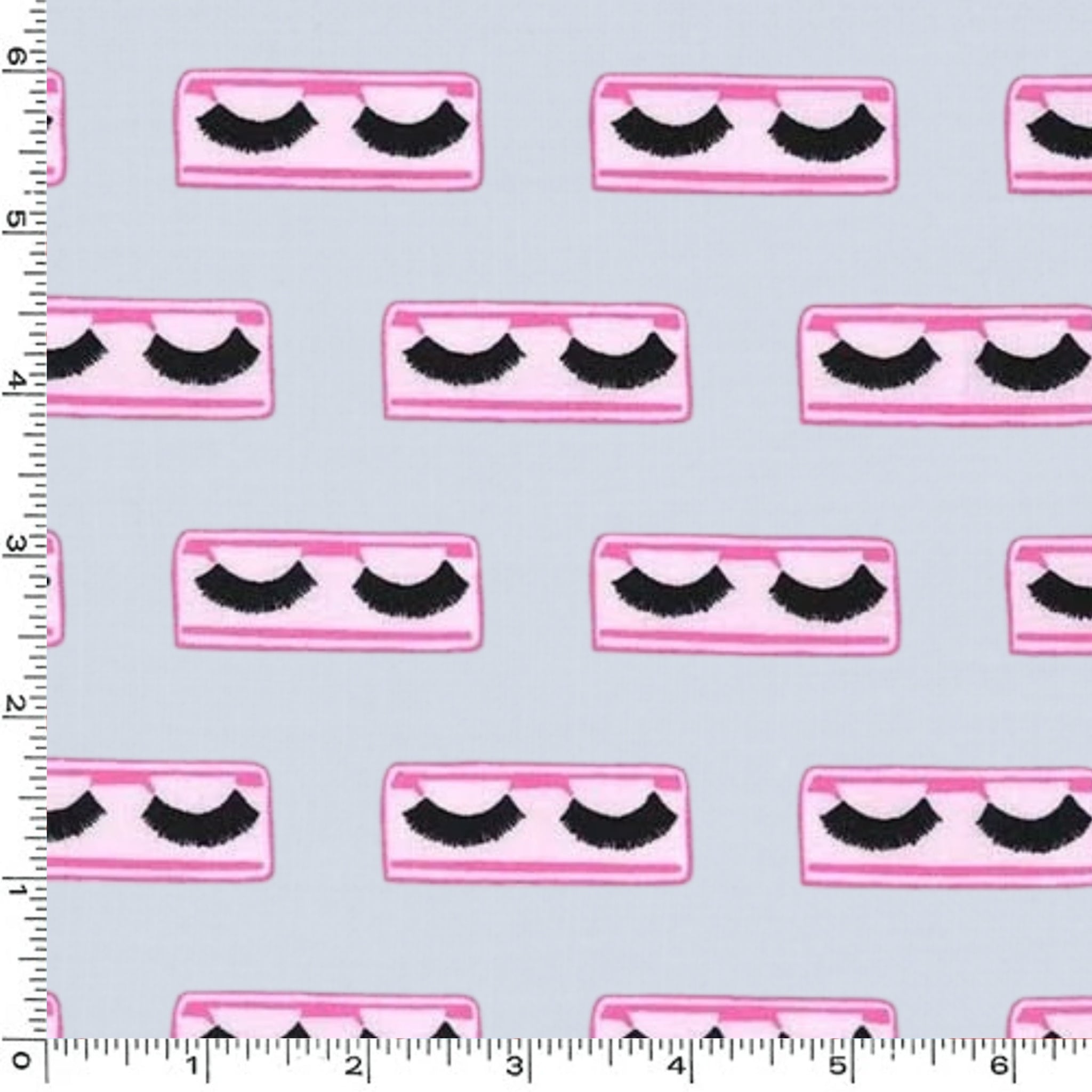 False eyelashes pink black gray Y2K novelty fabric for girls quilts cosmetic bags patchwork sewing projects
