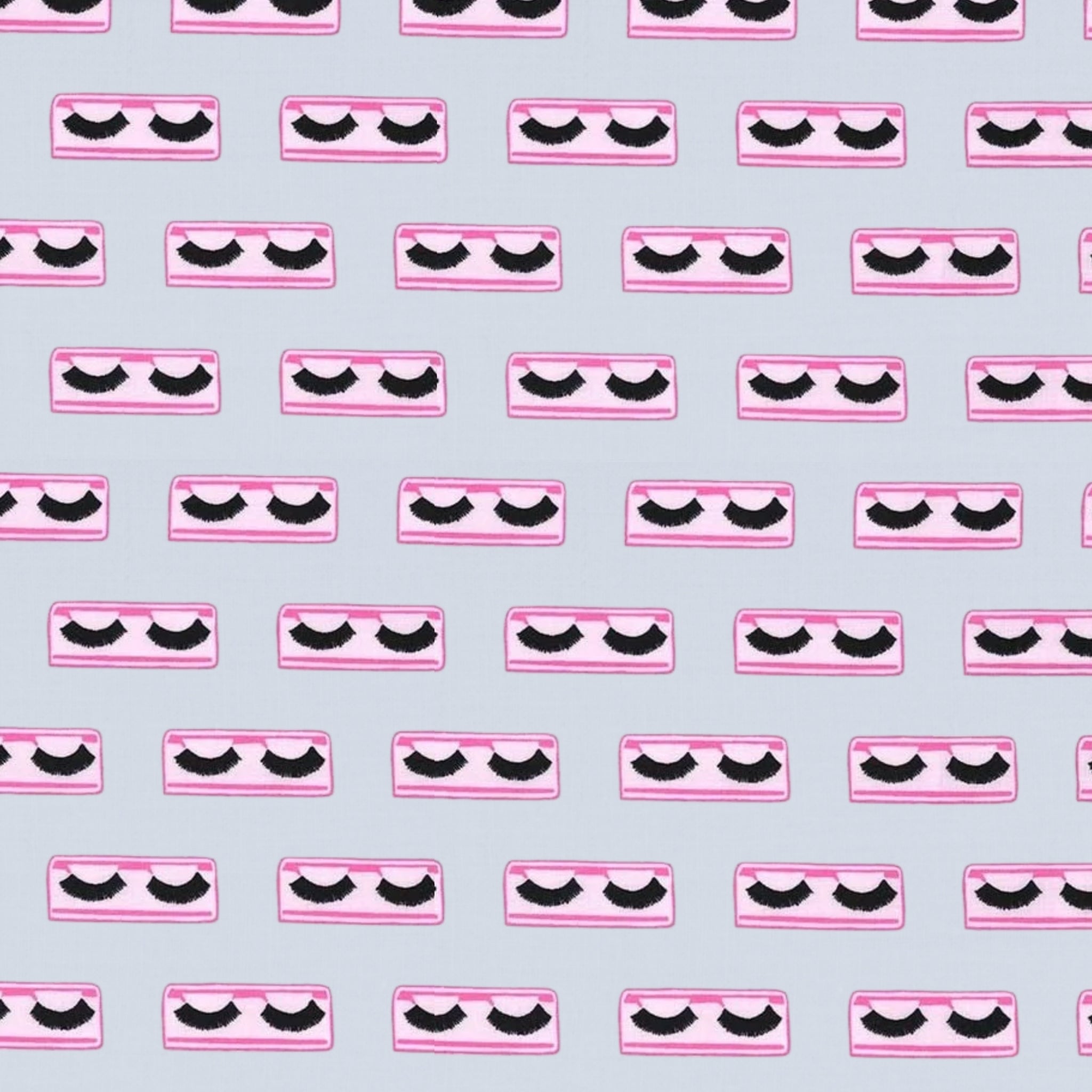 False eyelashes pink black grey Y2K novelty fabric for girls quilts cosmetic bags patchwork sewing projects