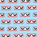False lashes red white black powder blue Y2K novelty fabric for girls quilts cosmetic bags patchwork sewing projects
