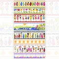Novelty golf border stripe white with golf ladies bags course scenes and golf clubs fabric for golf quilts bags and golfer gifts Loralie Harris Design