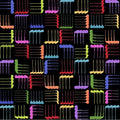 Novelty golf clubs woven geometric multi-colour black fabric for golf quilts bags accessories and golfer gifts Loralie Harris Designs