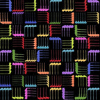 Novelty golf clubs woven geometric multi-colour black fabric for golf quilts bags accessories and golfer gifts Loralie Harris Designs