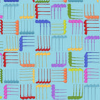Novelty golf clubs woven geometric multi-colour turquoise fabric for golf quilts bags accessories and golfer gifts Loralie Harris Designs