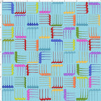 Novelty golf clubs woven geometric multi-colour turquoise fabric for golf quilts bags accessories and golfer gifts Loralie Harris Designs