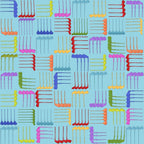 Novelty golf clubs woven geometric multi-colour turquoise fabric for golf quilts bags accessories and golfer gifts Loralie Harris Designs