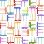 Novelty golf clubs woven geometric multi-colour white fabric for golf quilts bags accessories and golfer gifts Loralie Harris Designs