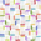 Novelty golf clubs woven geometric multi-colour white fabric for golf quilts bags accessories and golfer gifts Loralie Harris Designs