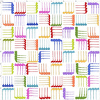 Novelty golf clubs woven geometric multi-colour white fabric for golf quilts bags accessories and golfer gifts Loralie Harris Designs