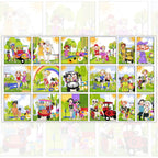 Novelty golf ladies panel multi-colour with golf carts rainbows sunshine and course scenes fabric for golf quilts cushions and golfer gifts Loralie Harris Designs