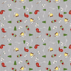 Gone Glamping Tossed Camping Grey - Wilmington - Three Wishes Patchwork Fabric